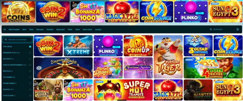Katalog her v kasinu CaptainsBet Česko