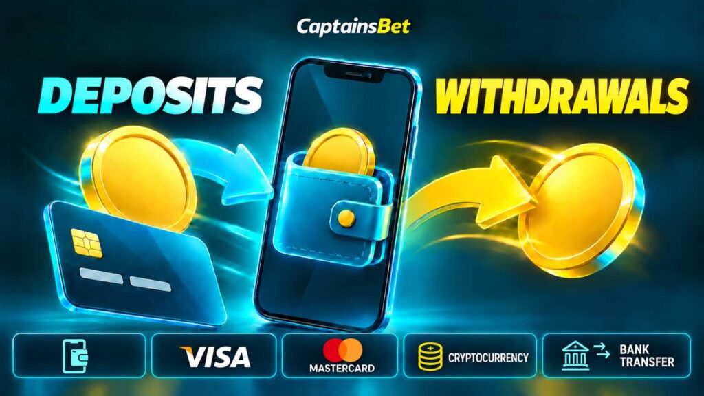 Populære innskuddsmetoder hos CaptainsBet Norge
